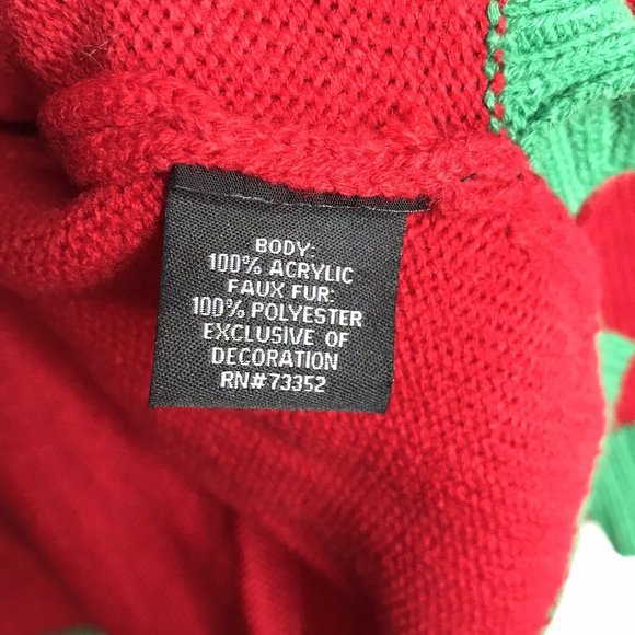 33 Degrees Purr..Fect Cat Jingle Bells Elf Hat Ugly Christmas Sweater Large New - Picture 8 of 9